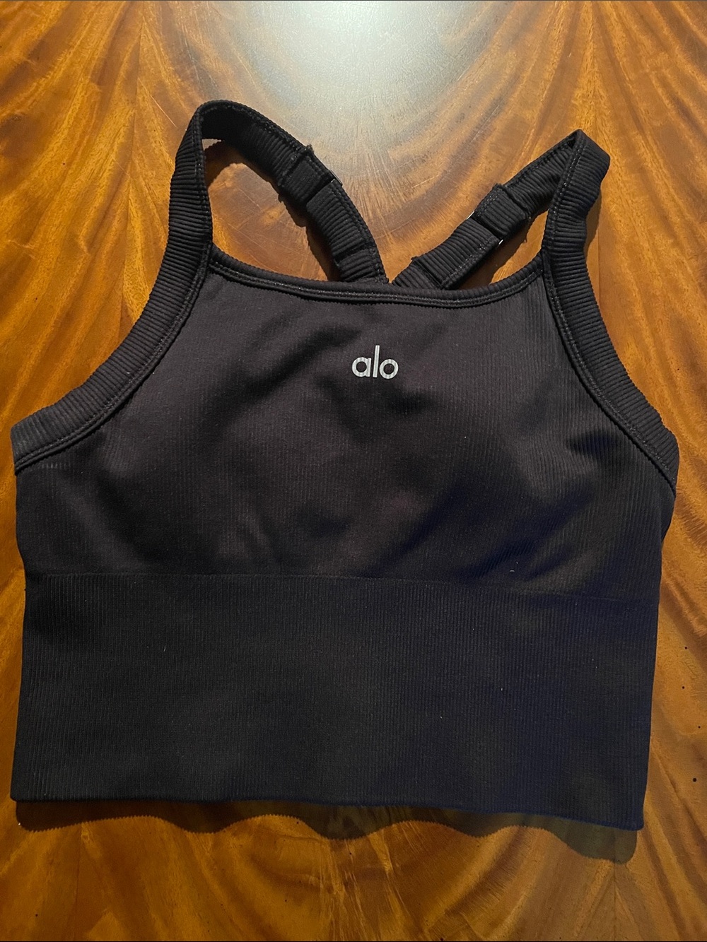 ALO Yoga Black Cropped Sports Bra